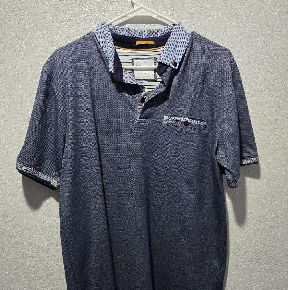 Denim & Flower Dark Blue Polo with Chest Pocket - Picture 4 of 4